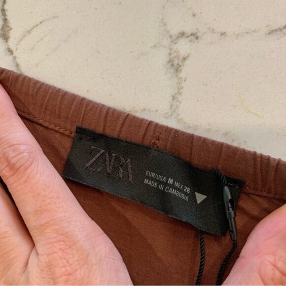 🌞 ZARA Tiered Maxi Skirt in Chocolate Brown Medium - Picture 7 of 12